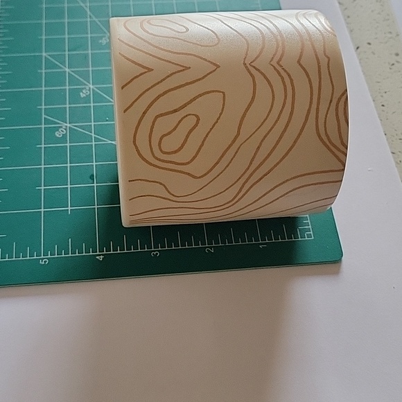 Whitney Kerney for Causebox. Beige Coffee Mug.Beige Abstract wood tree Lines. - Picture 10 of 11